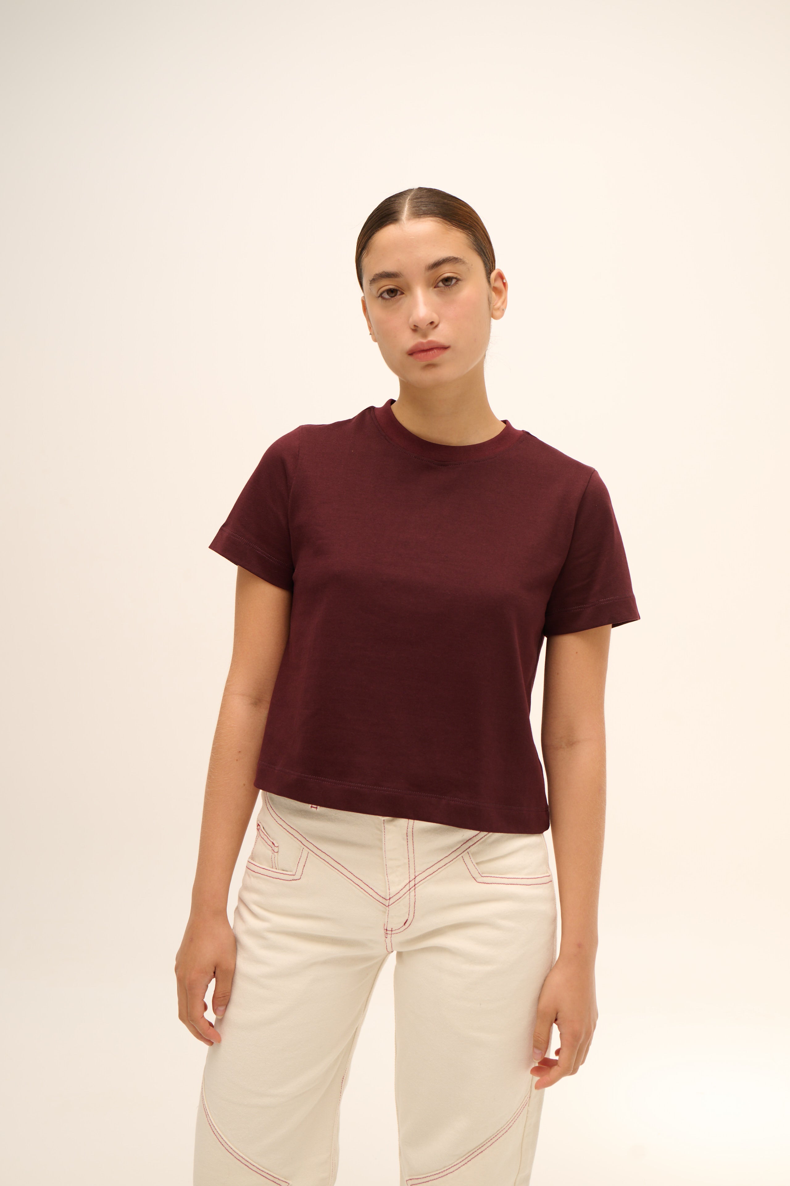 Everyday Tee in Burgundy