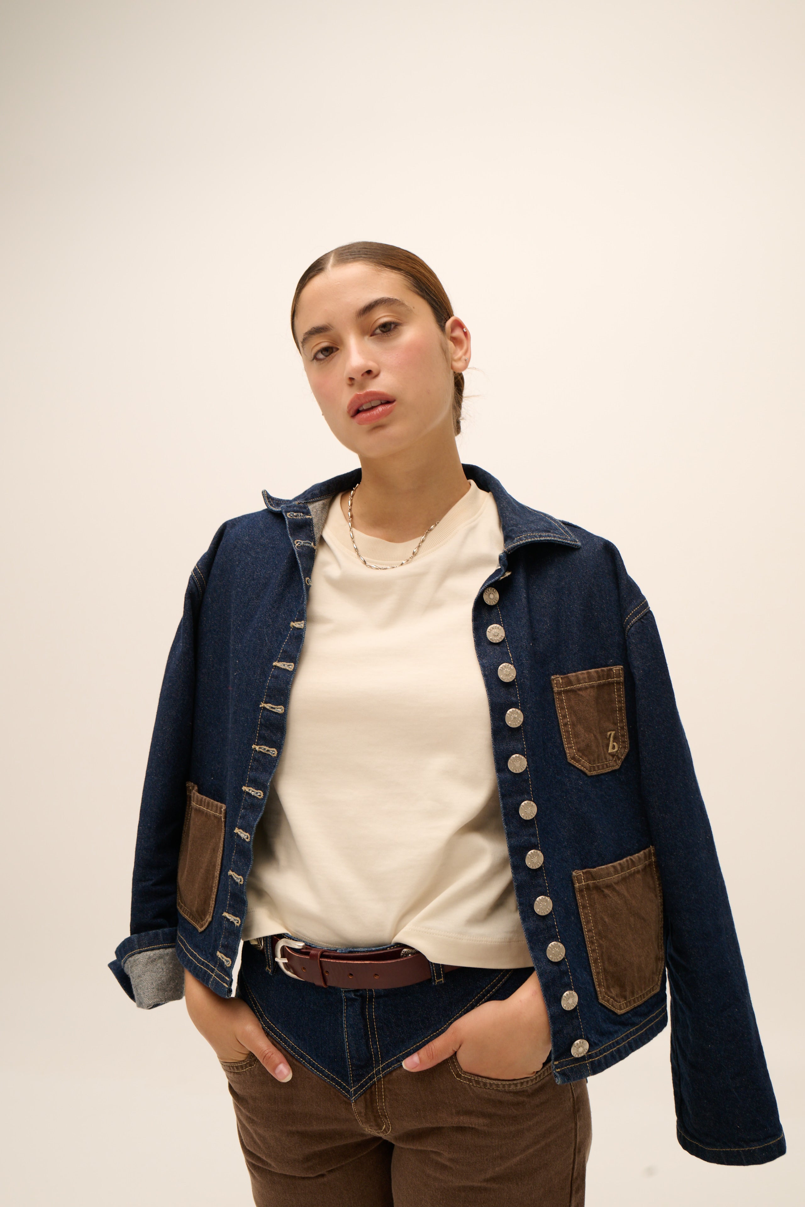 Cowgirl Jacket in Brown & Blue