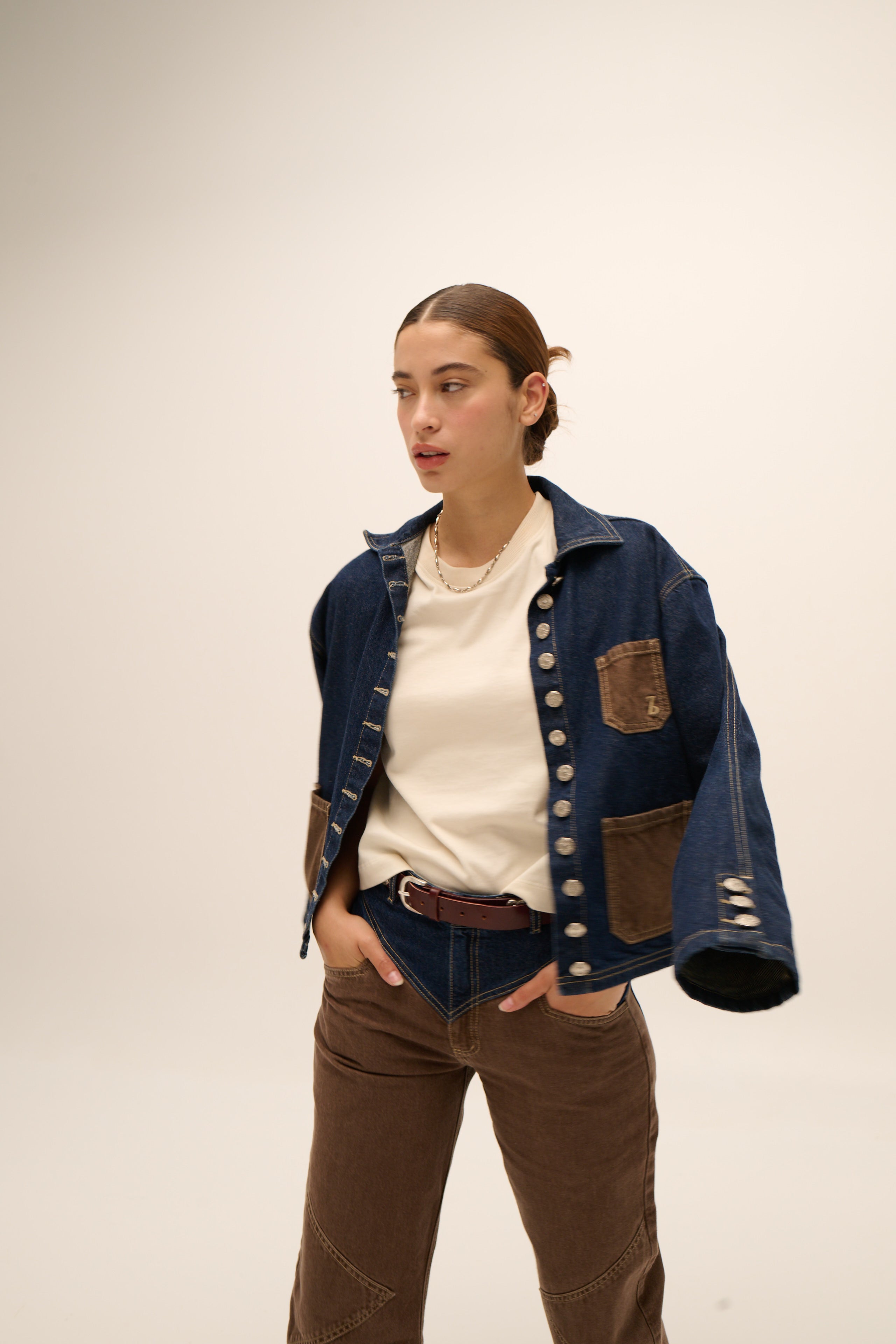 Cowgirl Jacket in Brown & Blue