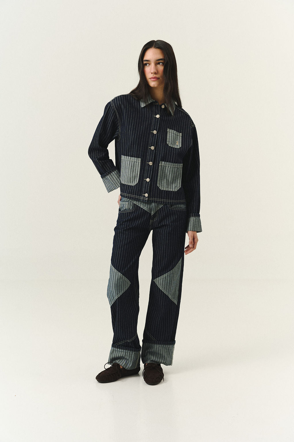 Cowgirl Jean in Blue Stripes