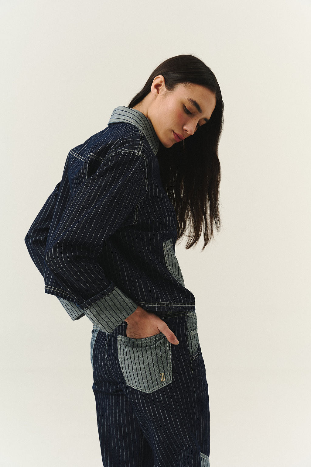 Cowgirl Jean in Blue Stripes