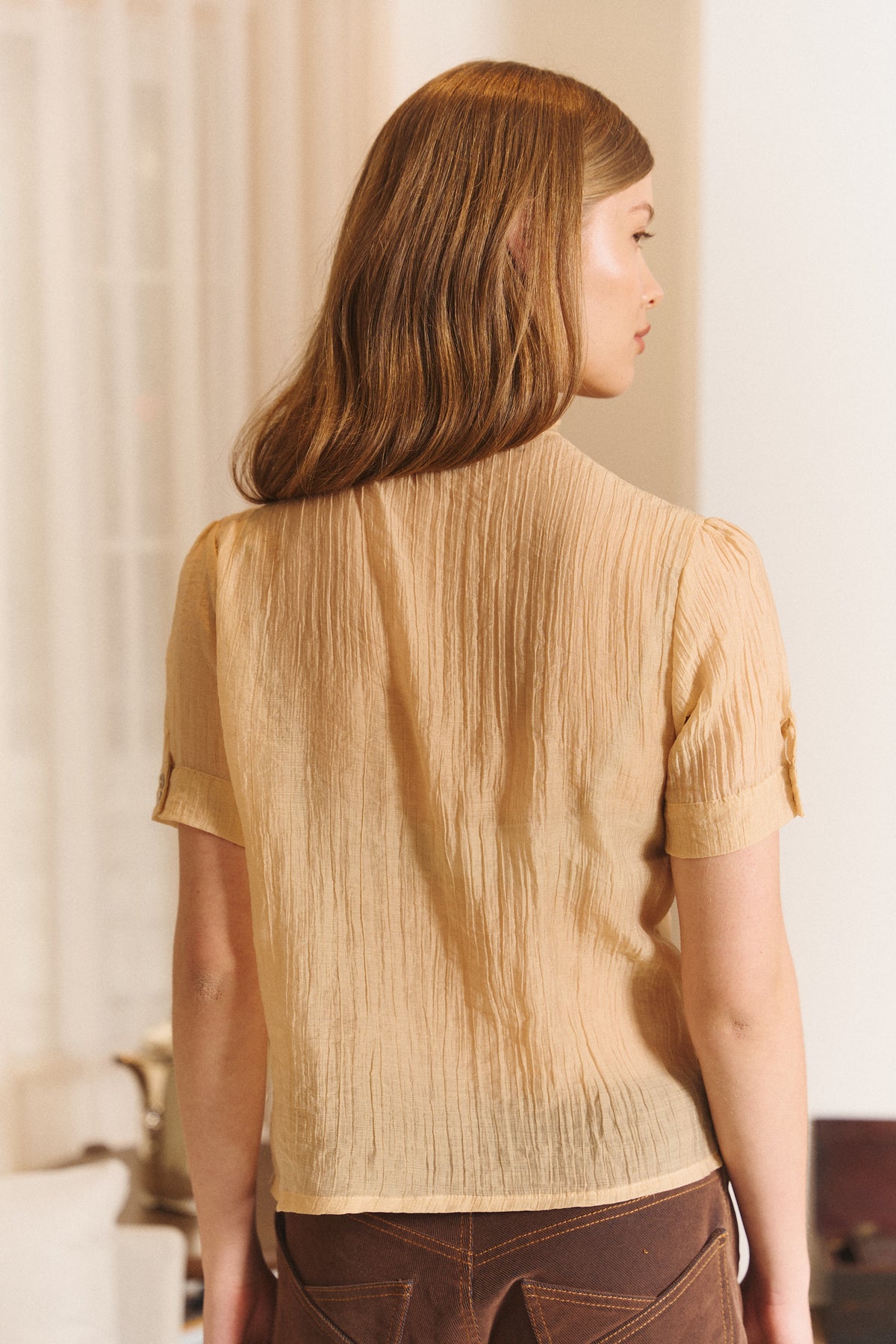 Ruffle Blouse in Yellow