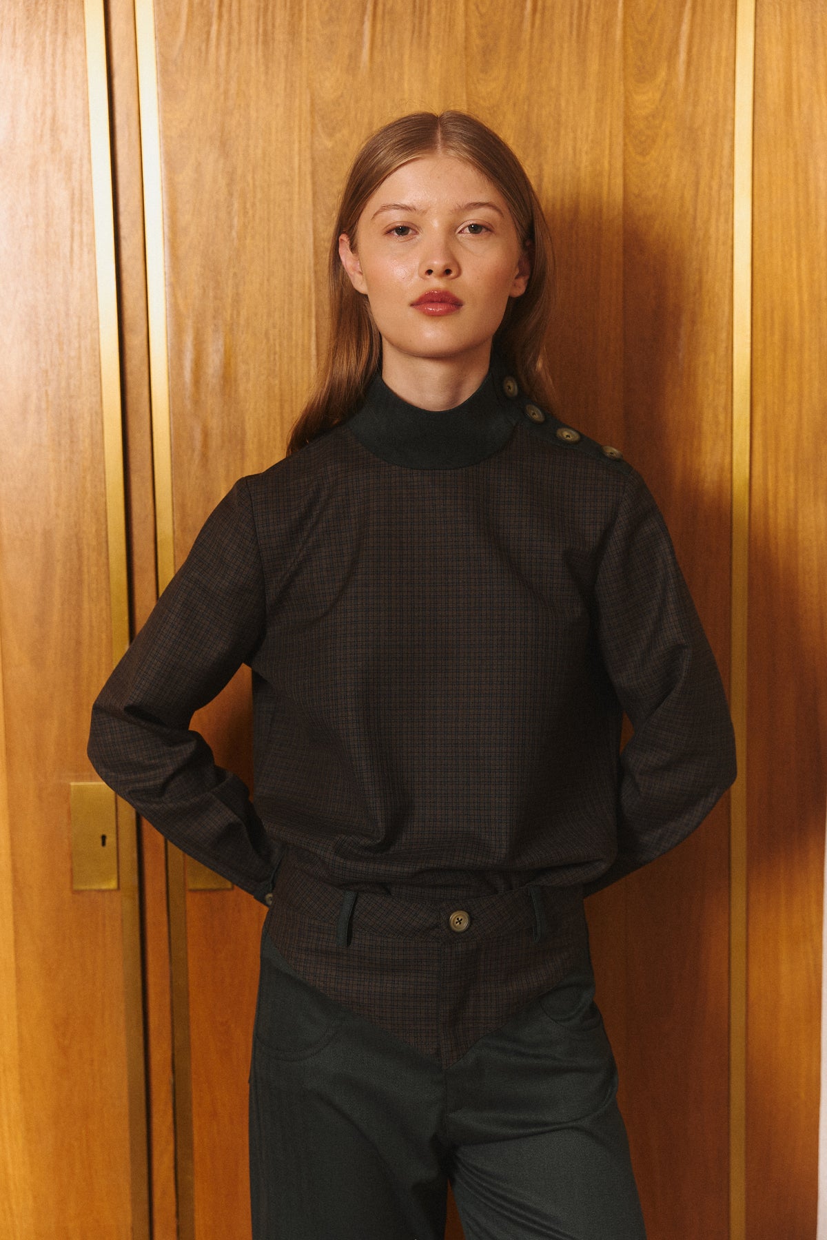 Estate Shirt in Forest Herringbone