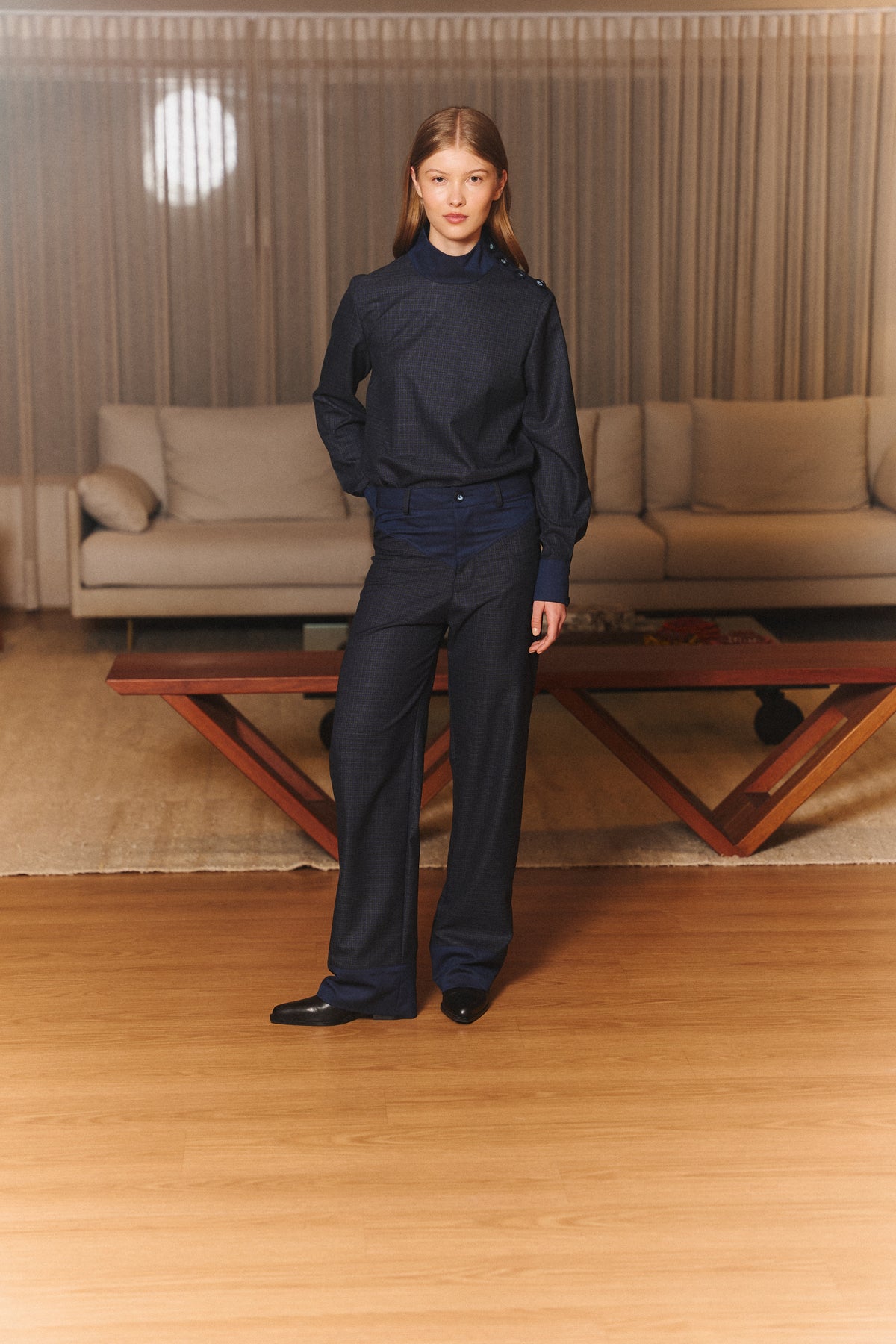 Estate Pant in Blue Plaid