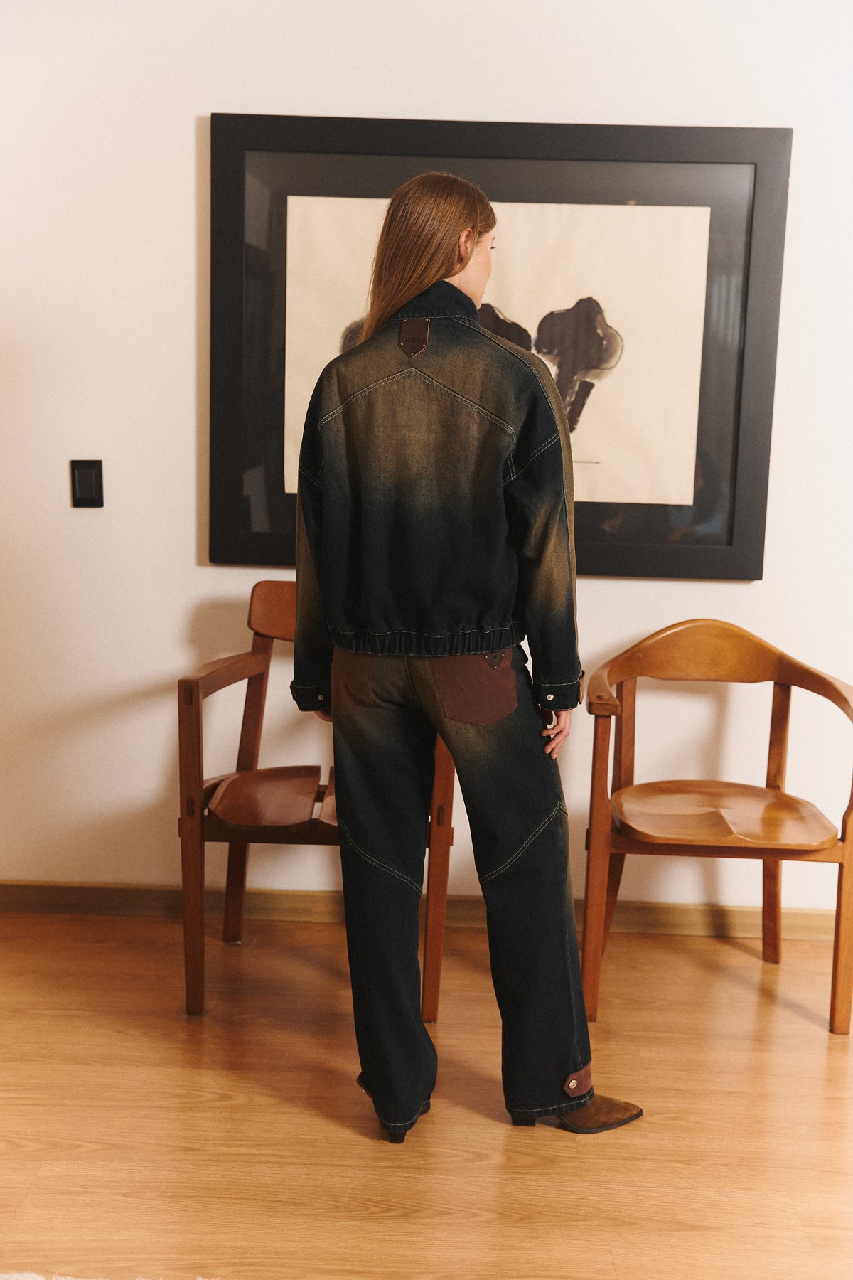 Buckle Jean in Green Indigo