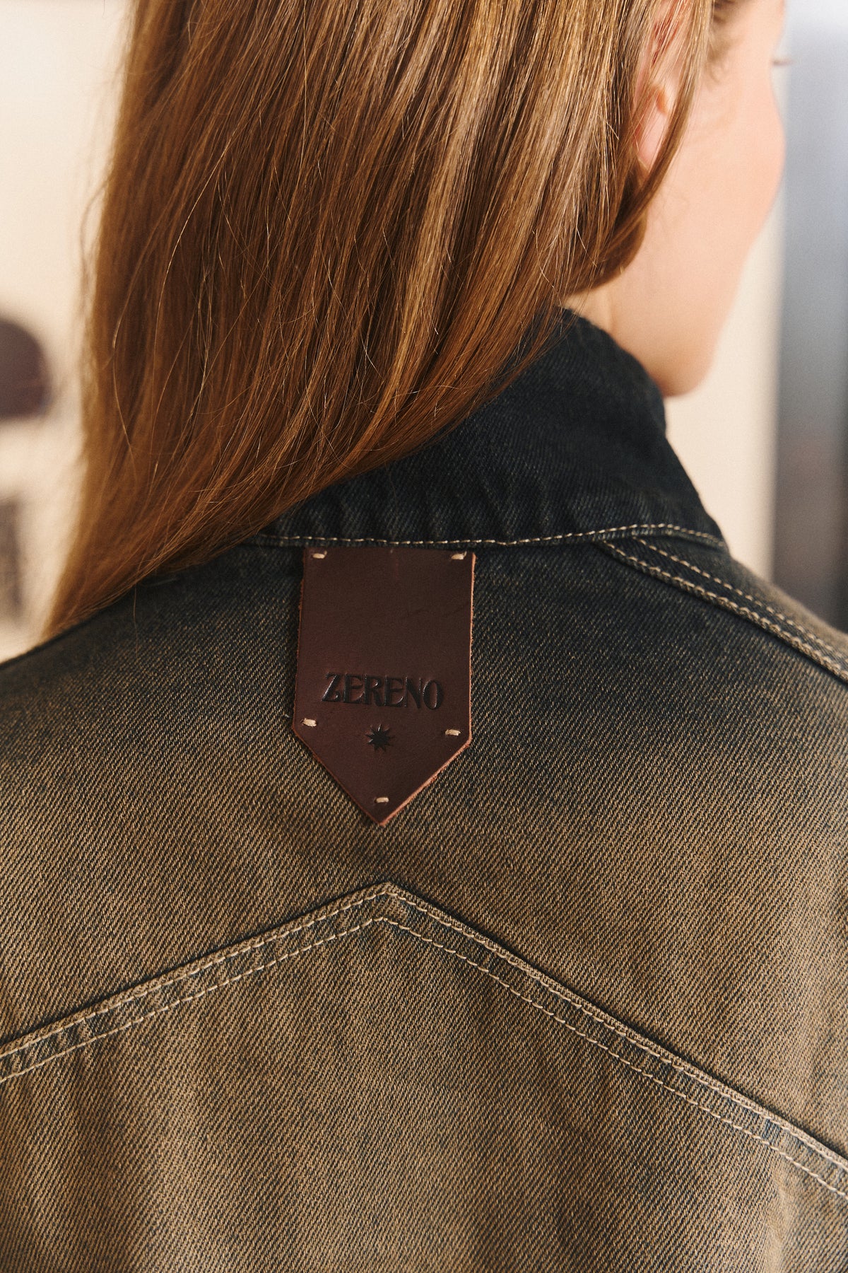 Buckle Jacket in Green Indigo
